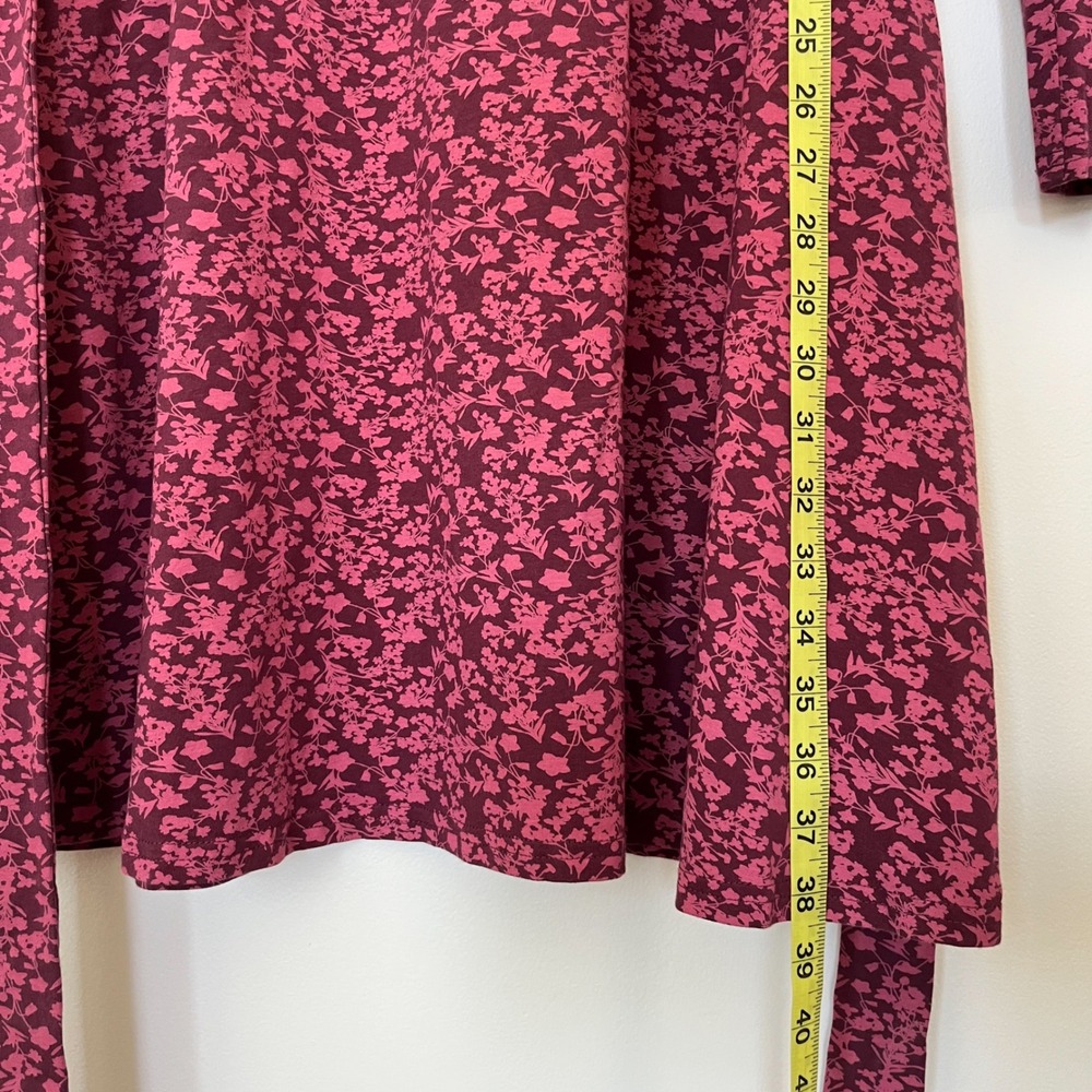 Pact Organic Scoop Neck Fit & Flare Floral Dress Pockets Belt Womens Medium Pink - Picture 8 of 13